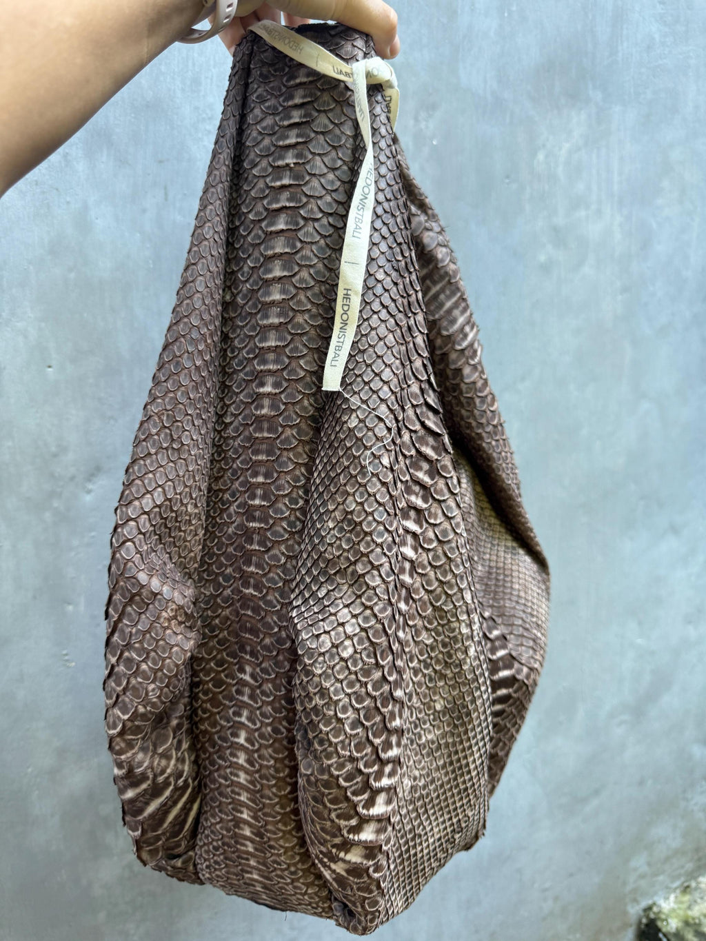Big Soft Hobo Classy Sport Woman Bag | Purse Genuine Python Skin | Python Skin Products | Brown Big Elegant Leather Designer Soft Bag Snake