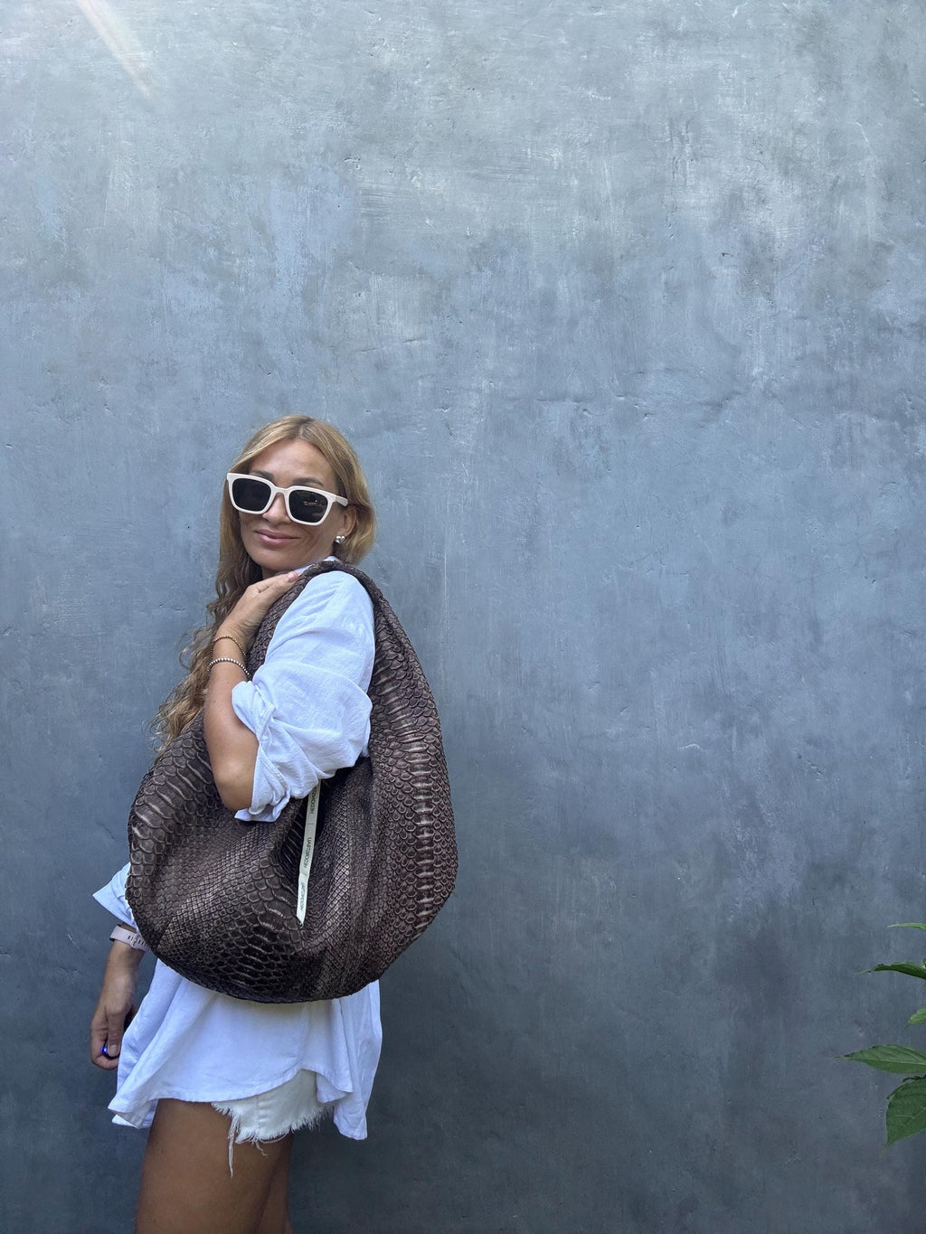 Big Soft Hobo Classy Sport Woman Bag | Purse Genuine Python Skin | Python Skin Products | Brown Big Elegant Leather Designer Soft Bag Snake