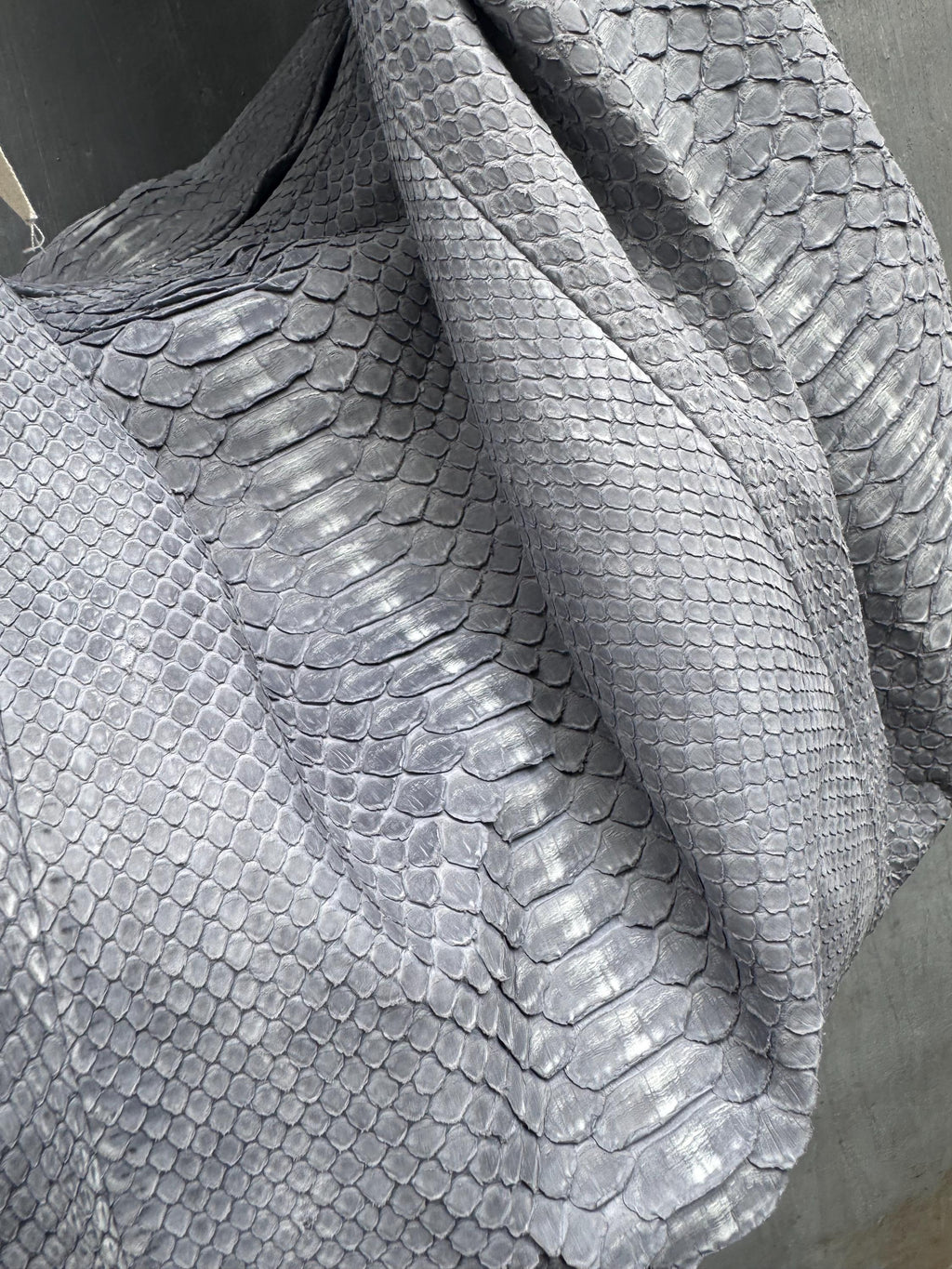Big Soft Hobo Python Skin Bag — Grey