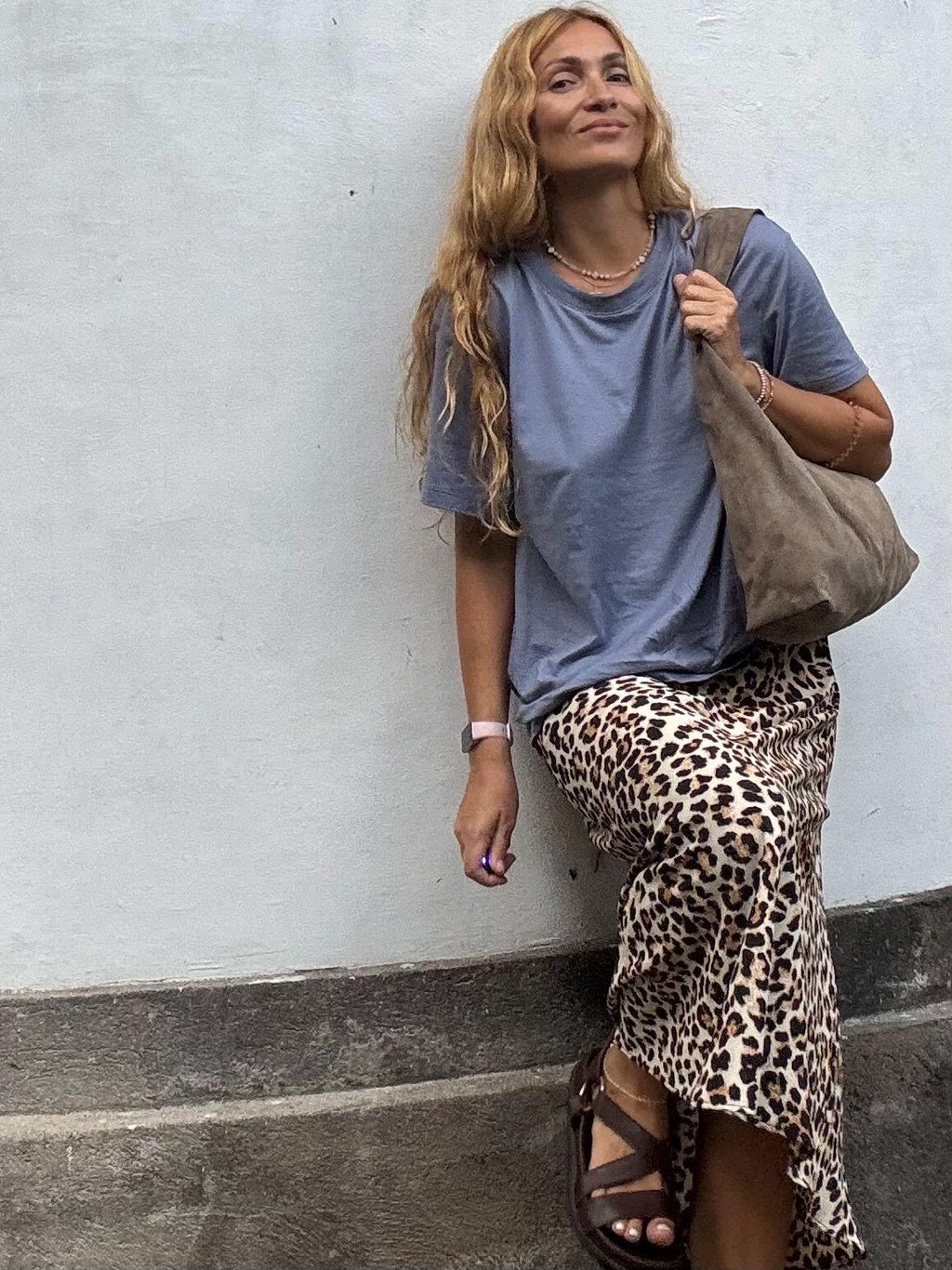 Soft Hobo Suede Lambskin Bag — Gray