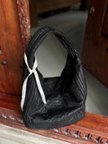 Soft Hobo Python Skin Bag — Black (Ready to Ship)