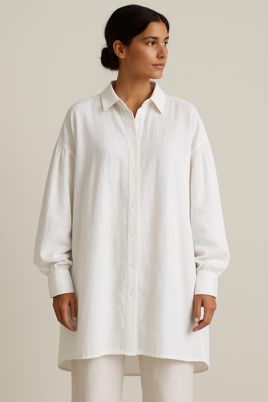 Oversized White Linen Shirt MALDI