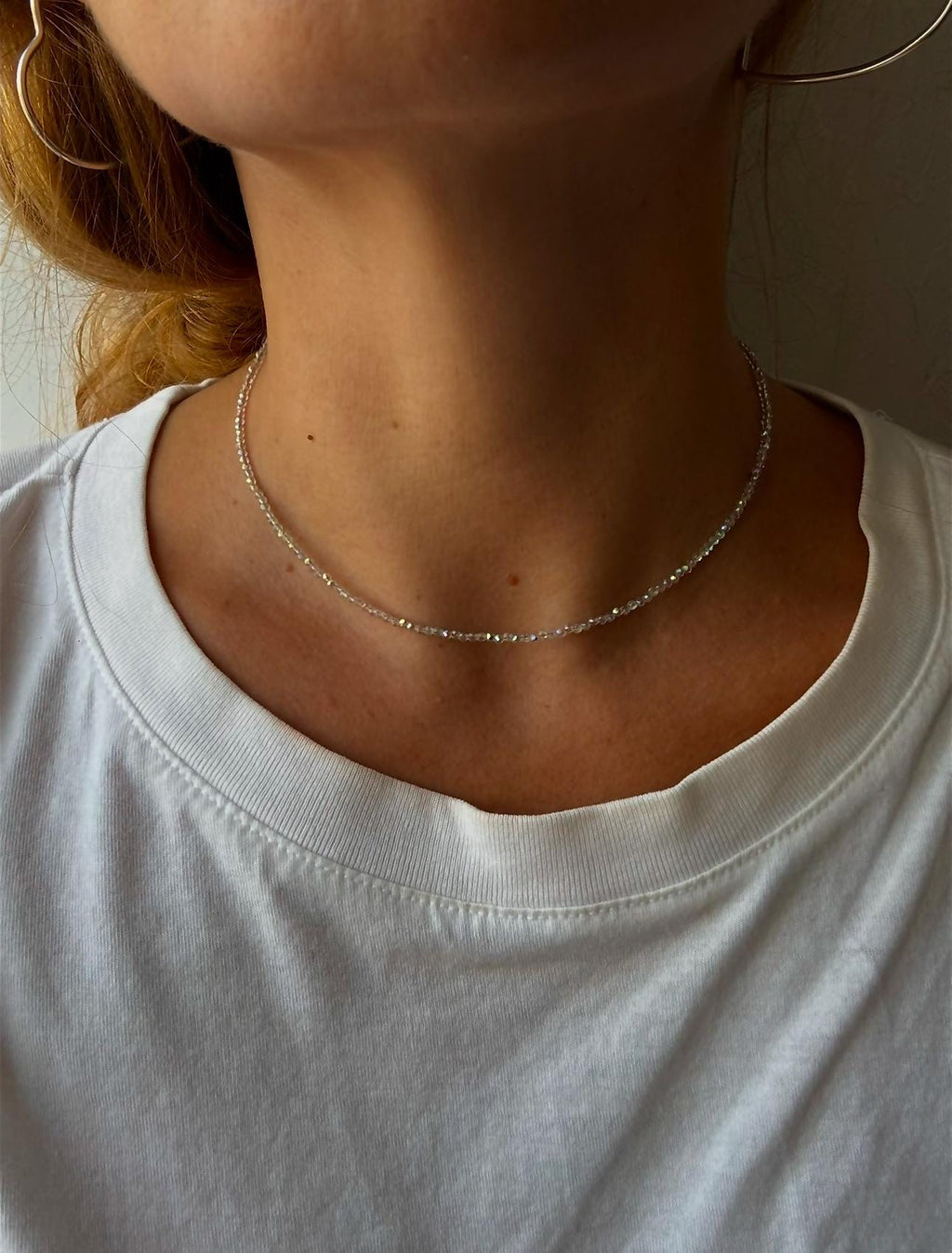 Crystal Choker Necklace — Minimalist Rhinestone