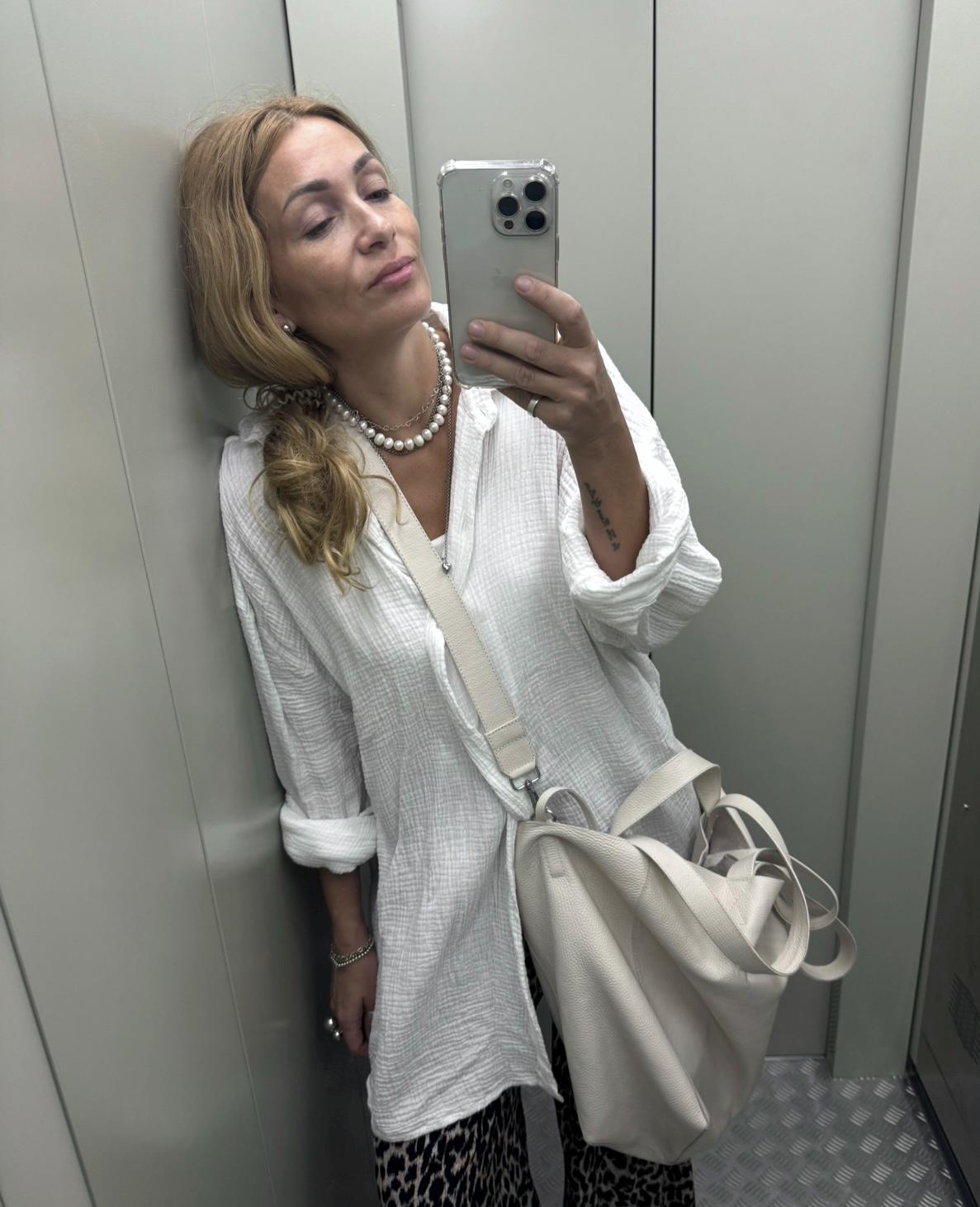 Genuine leather white oversize tote shopper triple handle big bag / everyday purse / handmade bags / designer bags / summer bag /