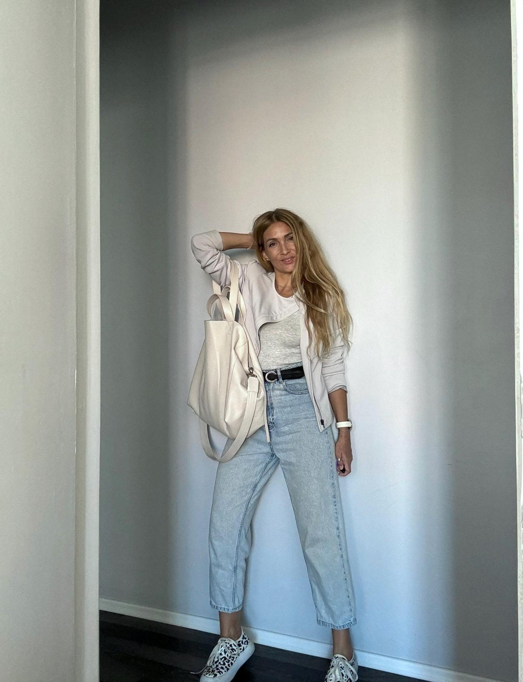 Genuine leather white oversize tote shopper triple handle big bag / everyday purse / handmade bags / designer bags / summer bag /