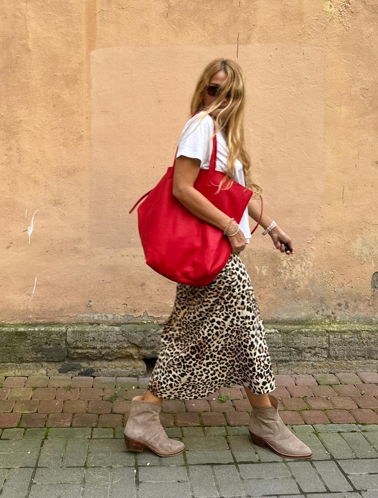 Genuine leather red tote shopper big bag / everyday purse / handmade bags / designer bags / summer bag / gift for her