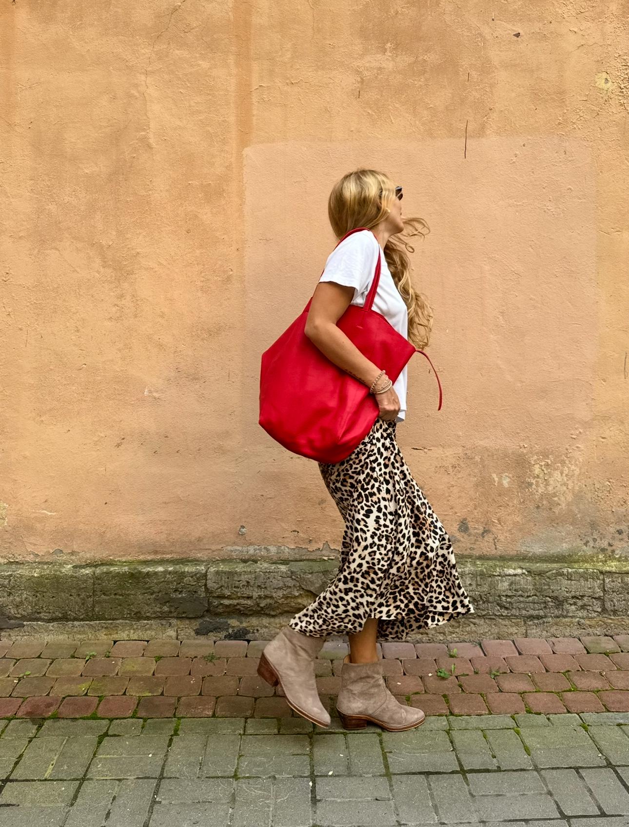 Genuine leather red tote shopper big bag / everyday purse / handmade bags / designer bags / summer bag / gift for her