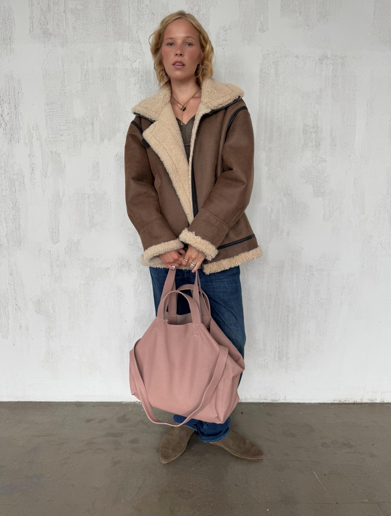 Genuine leather pink oversize tote shopper triple handle big bag / everyday purse / handmade bags / designer bags / summer bag /