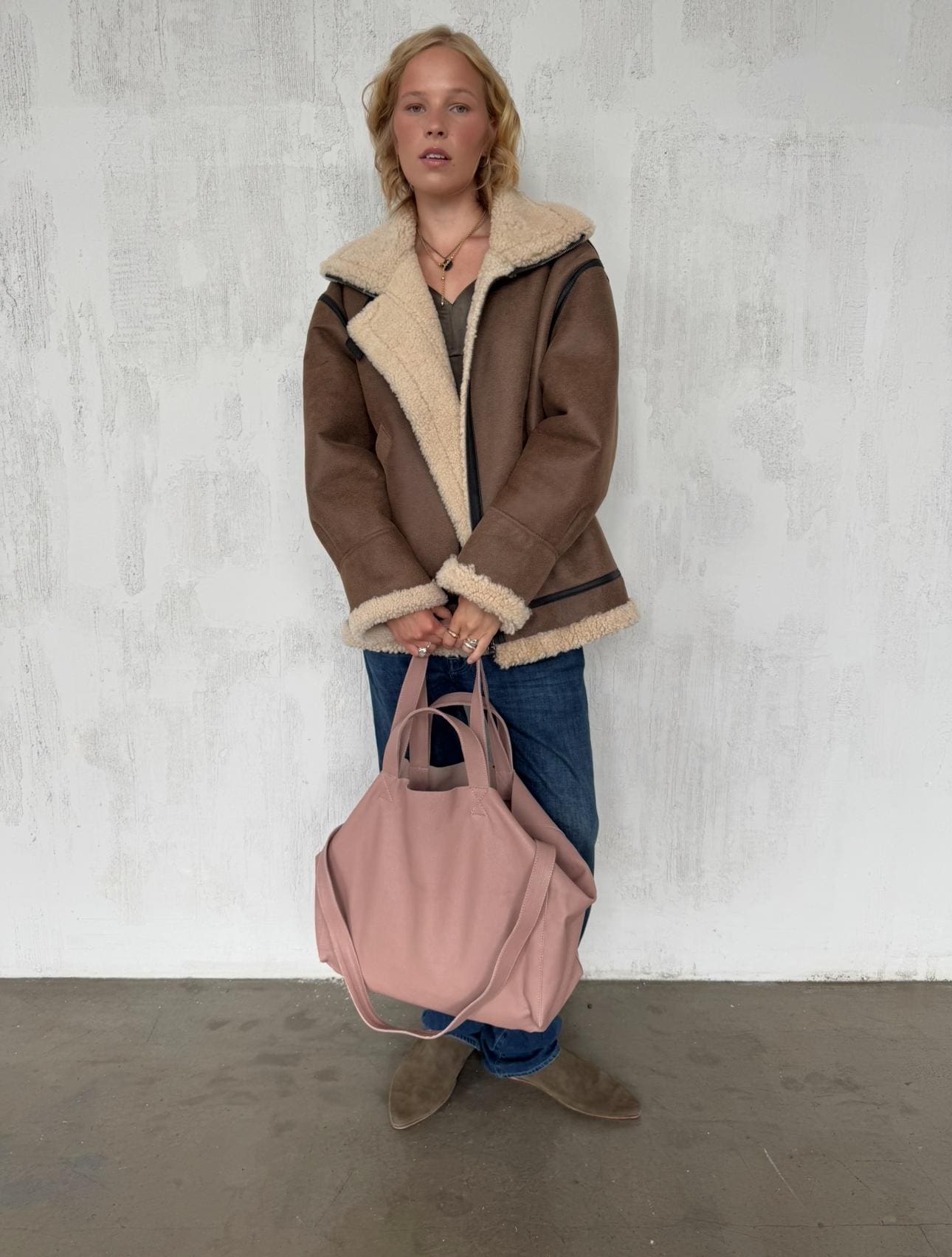 Genuine leather pink oversize tote shopper triple handle big bag / everyday purse / handmade bags / designer bags / summer bag / — Red