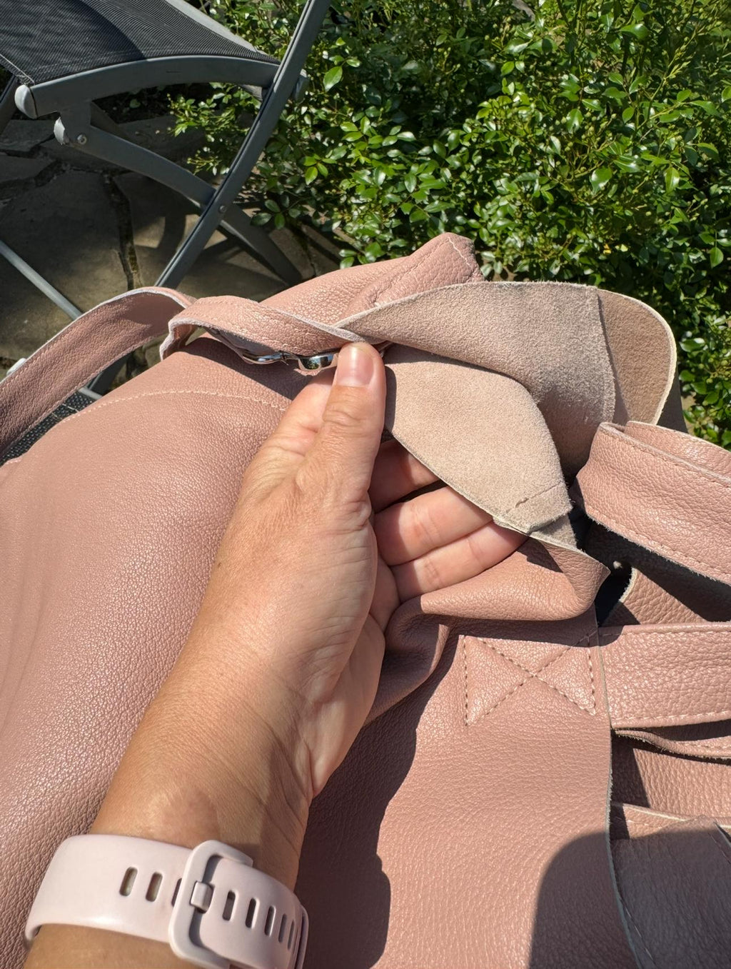 Genuine leather pink oversize tote shopper triple handle big bag / everyday purse / handmade bags / designer bags / summer bag / — Red