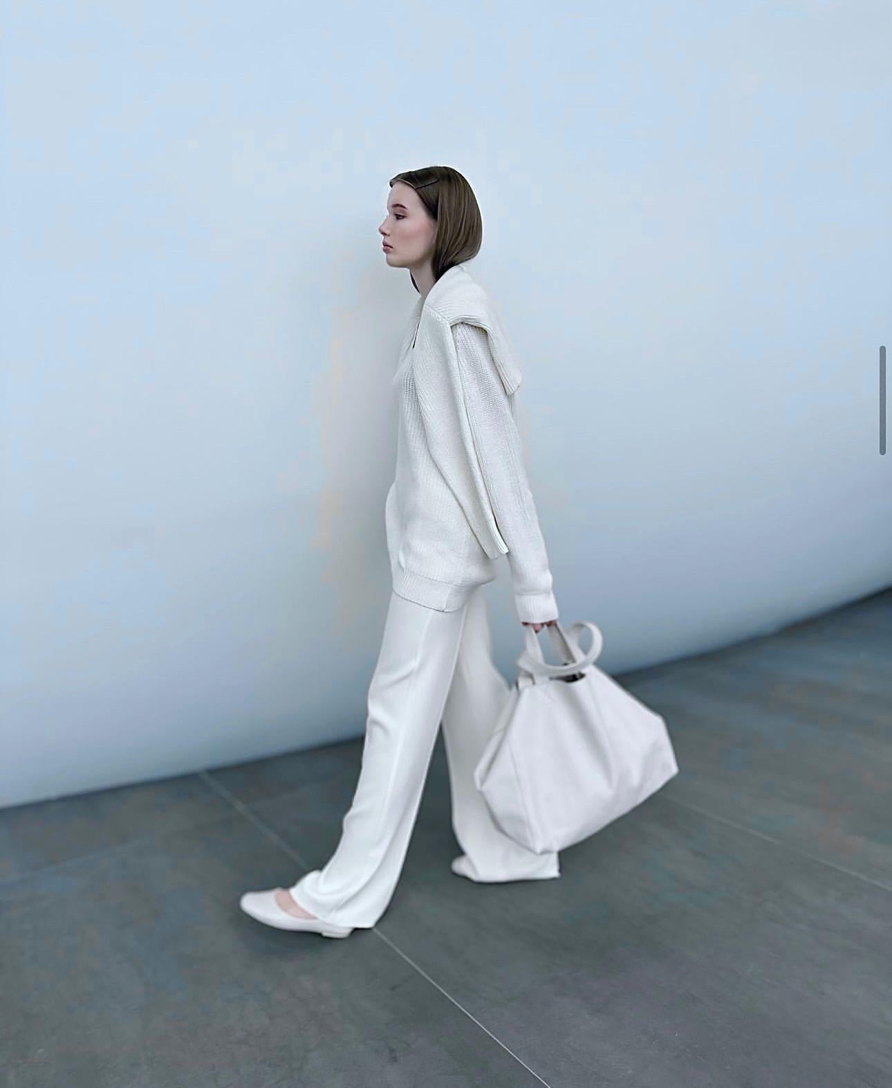 Genuine leather white oversize tote shopper triple handle big bag / everyday purse / handmade bags / designer bags / summer bag /