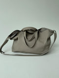 Genuine leather gray oversized tote shopper triple handle big bag / everyday purse / handmade bags / designer bags / summer bag /