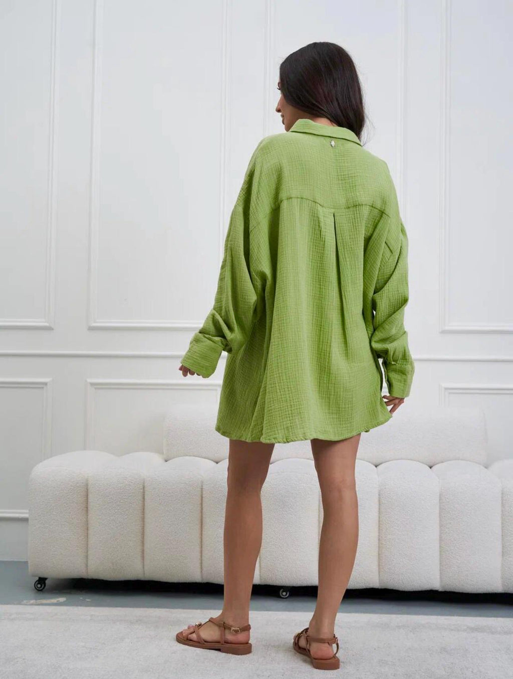 Oversized Muslin Shirt MALDI — Light Green