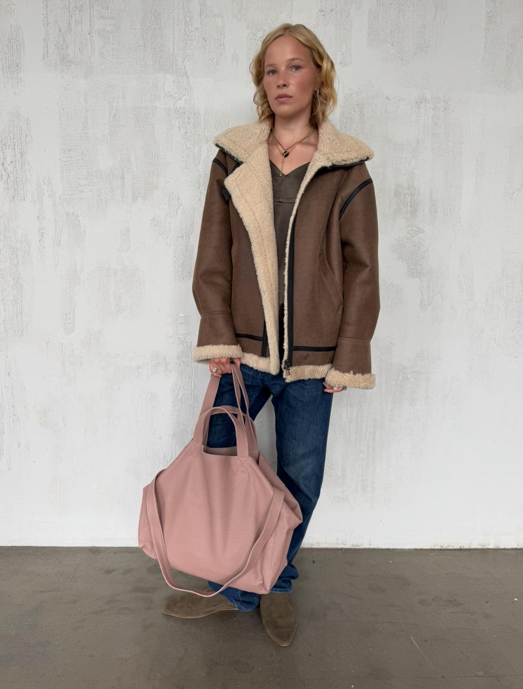 Genuine leather pink oversize tote shopper triple handle big bag / everyday purse / handmade bags / designer bags / summer bag /