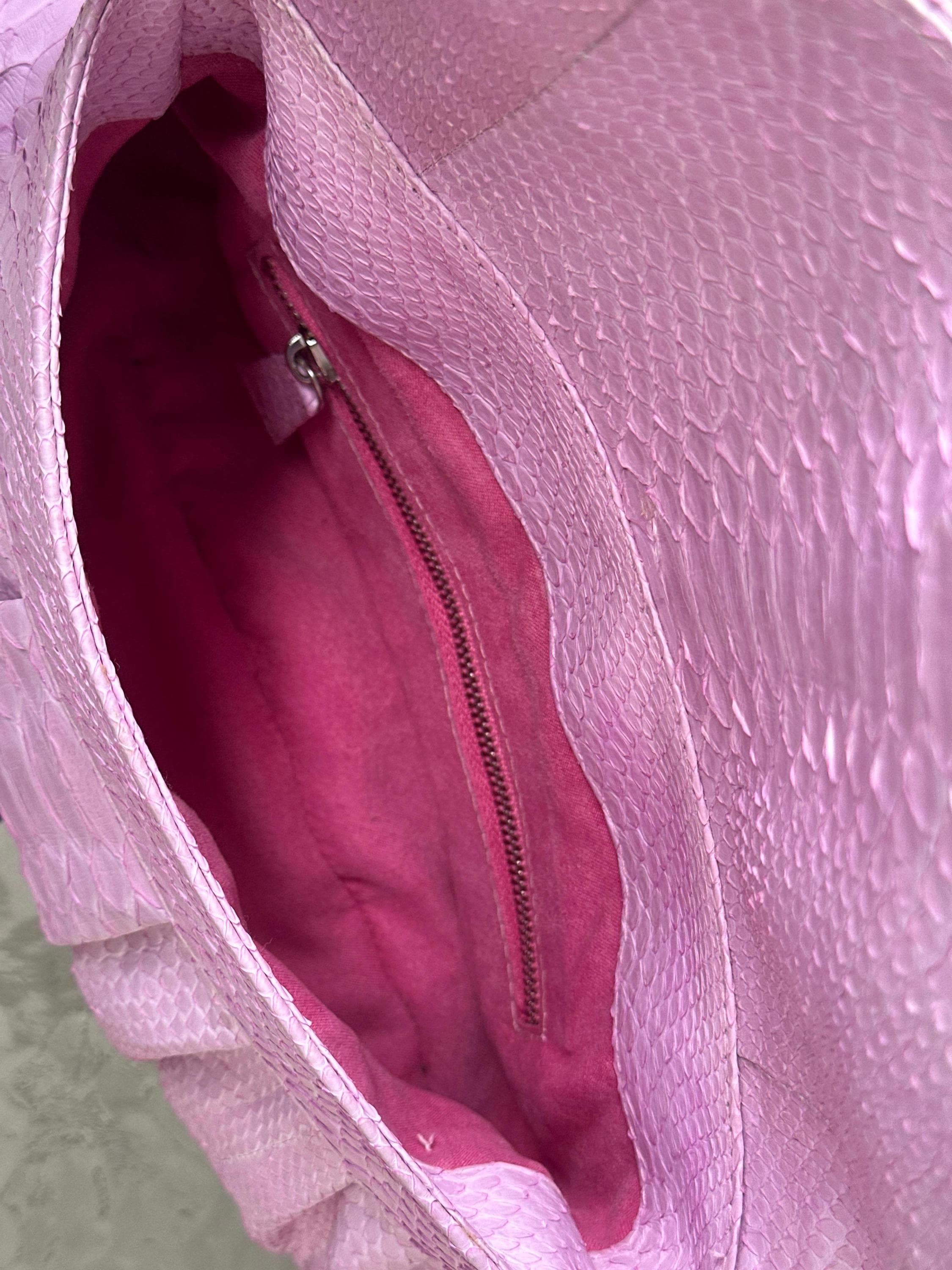 Genuine python skin shoulder chain bag — Pink