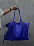 Genuine leather blue ultramarine oversize tote shopper t big bag / everyday purse / handmade bags / designer bags / summer bag /