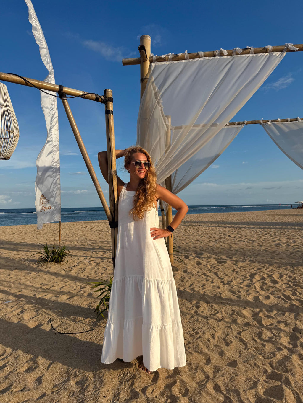 Linen loose white summer feminine LUNA dress / comfort women vacation summer long oversize dress | maxi flowy designer dress