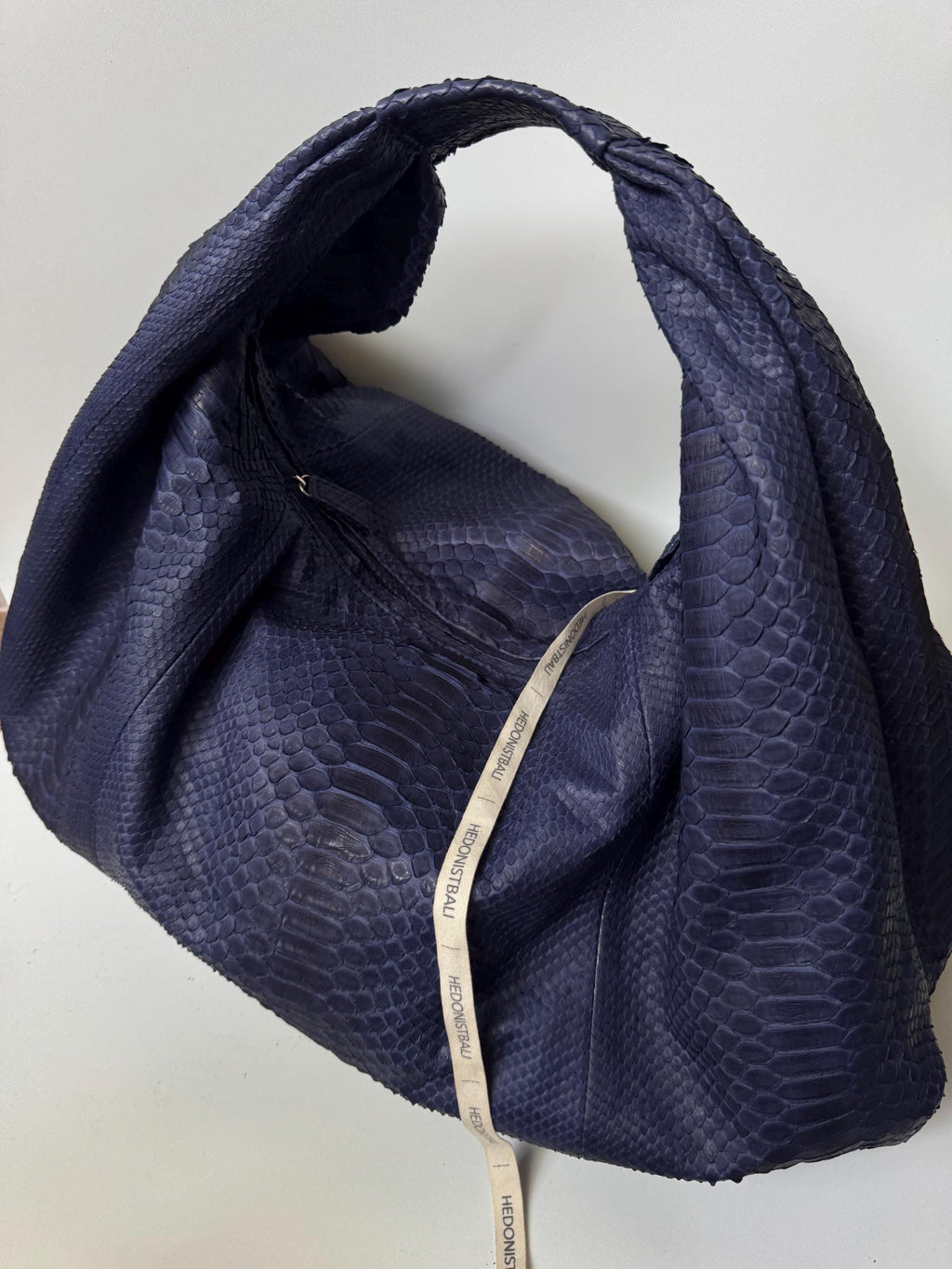 Big Soft Hobo Classy Sport Woman Bag | Purse Genuine Python Skin | Python Skin Products | Blue Big Elegant Leather Designer Soft Bag Snake
