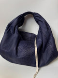 Big Soft Hobo Classy Sport Woman Bag | Purse Genuine Python Skin | Python Skin Products | Blue Big Elegant Leather Designer Soft Bag Snake