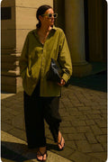Oversized Khaki Linen Shirt MALDI