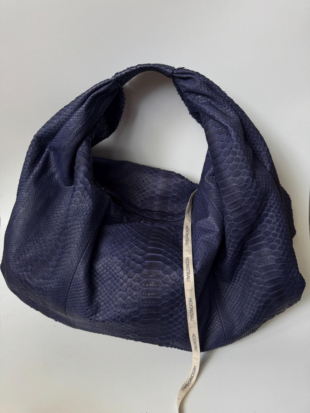 Big Soft Hobo Classy Sport Woman Bag | Purse Genuine Python Skin | Python Skin Products | Blue Big Elegant Leather Designer Soft Bag Snake