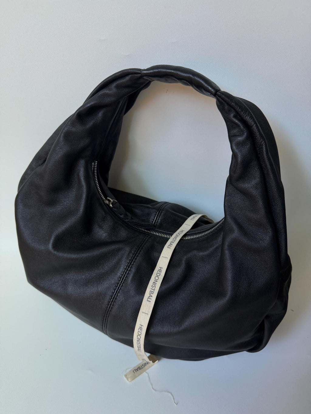 Small Soft Hobo Classy Sport Woman Bag | Purse Genuine Lamb Skin | Hansmade bags | Black Elegant Leather Designer Soft Bag