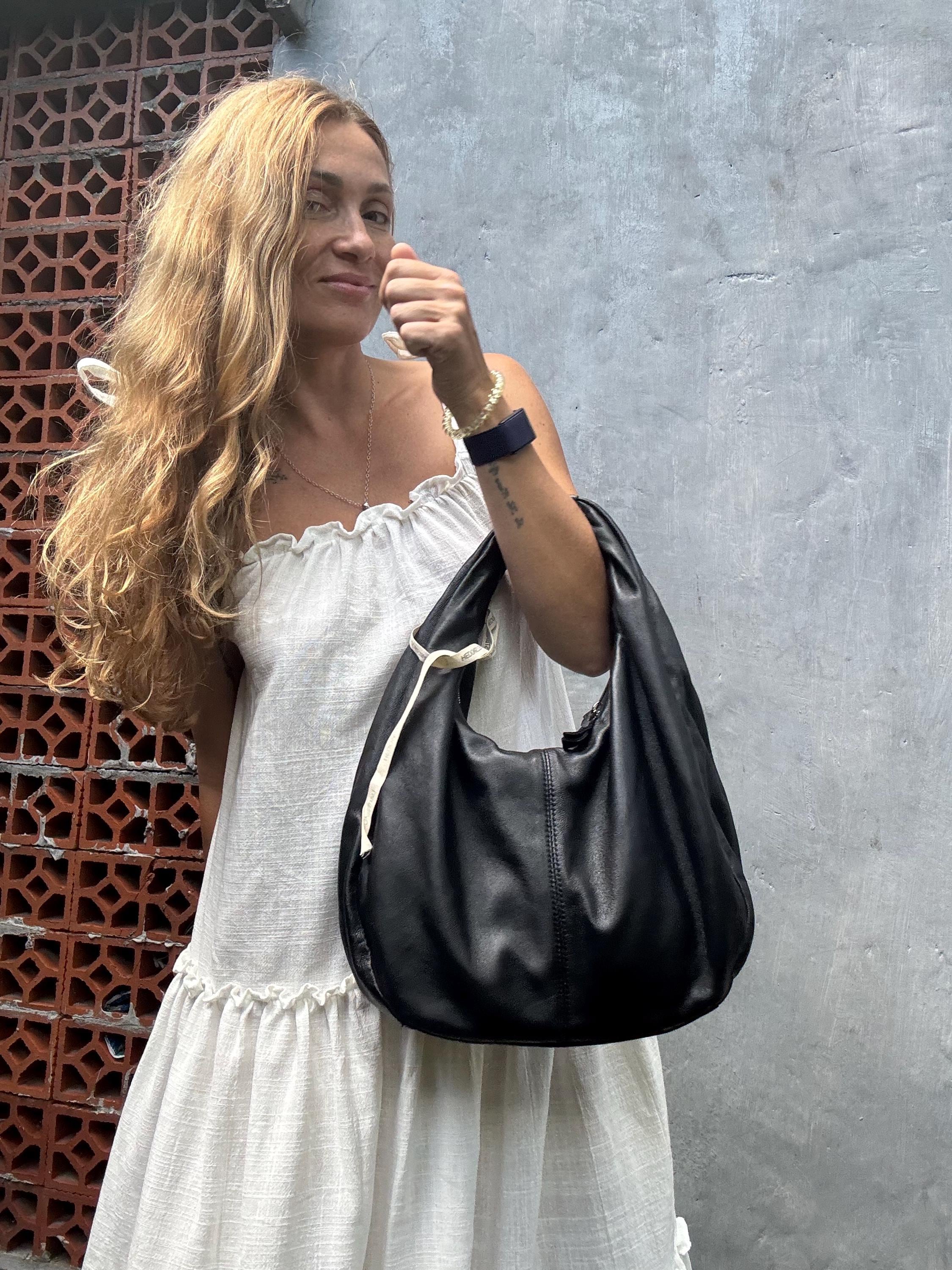 Small Soft Hobo Classy Sport Woman Bag — Black