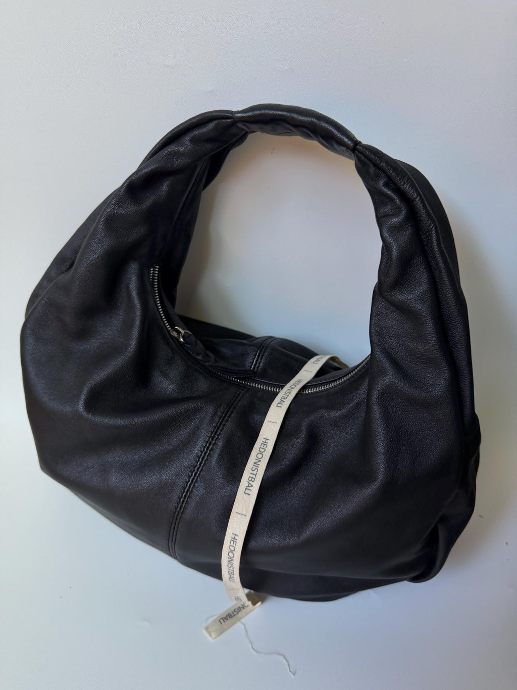 Small Soft Hobo Classy Sport Woman Bag | Purse Genuine Lamb Skin | Hansmade bags | Black Elegant Leather Designer Soft Bag