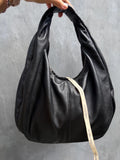 Small Soft Hobo Classy Sport Woman Bag | Purse Genuine Lamb Skin | Hansmade bags | Black Elegant Leather Designer Soft Bag