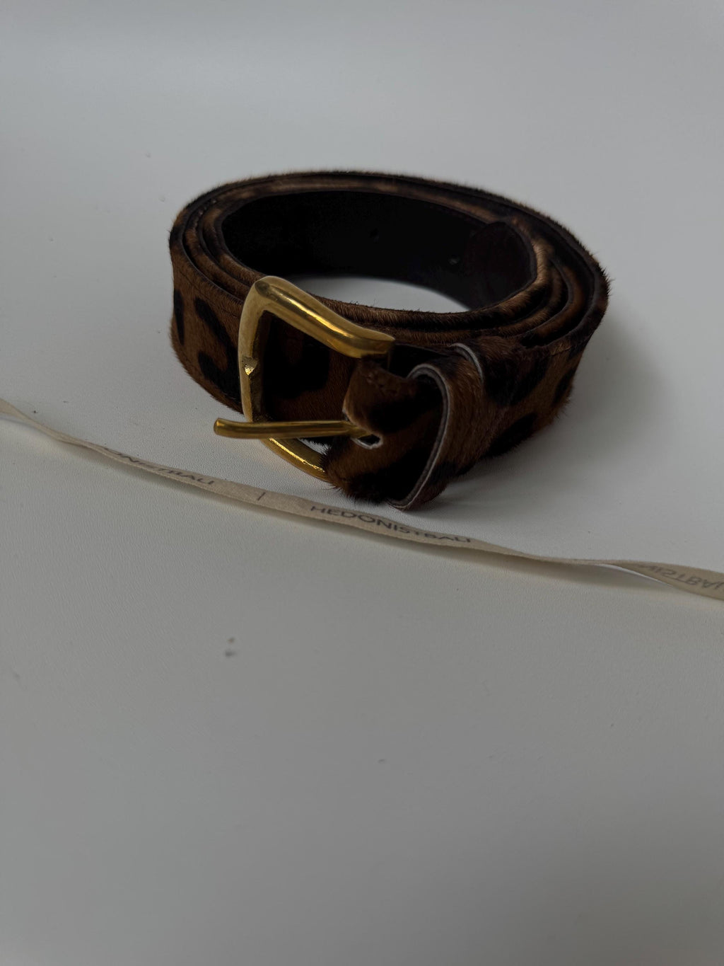 Fur leopard print hot belt | animal print genuine leather and fur belt women