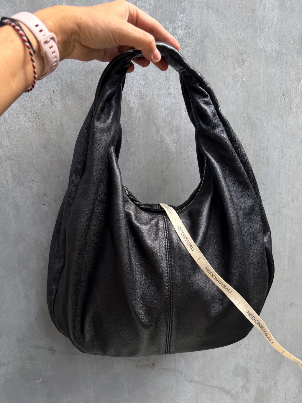 Small Soft Hobo Classy Sport Woman Bag | Purse Genuine Lamb Skin | Hansmade bags | Black Elegant Leather Designer Soft Bag