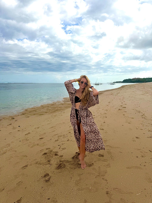Animal print  Bikini Cover Summer Beach Kimono | Resort Wear Women | Summer Cover Vacation Classy Robe |  Beach Kimono Viscose