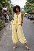 Cotton Harem Pants Set — Butter Yellow