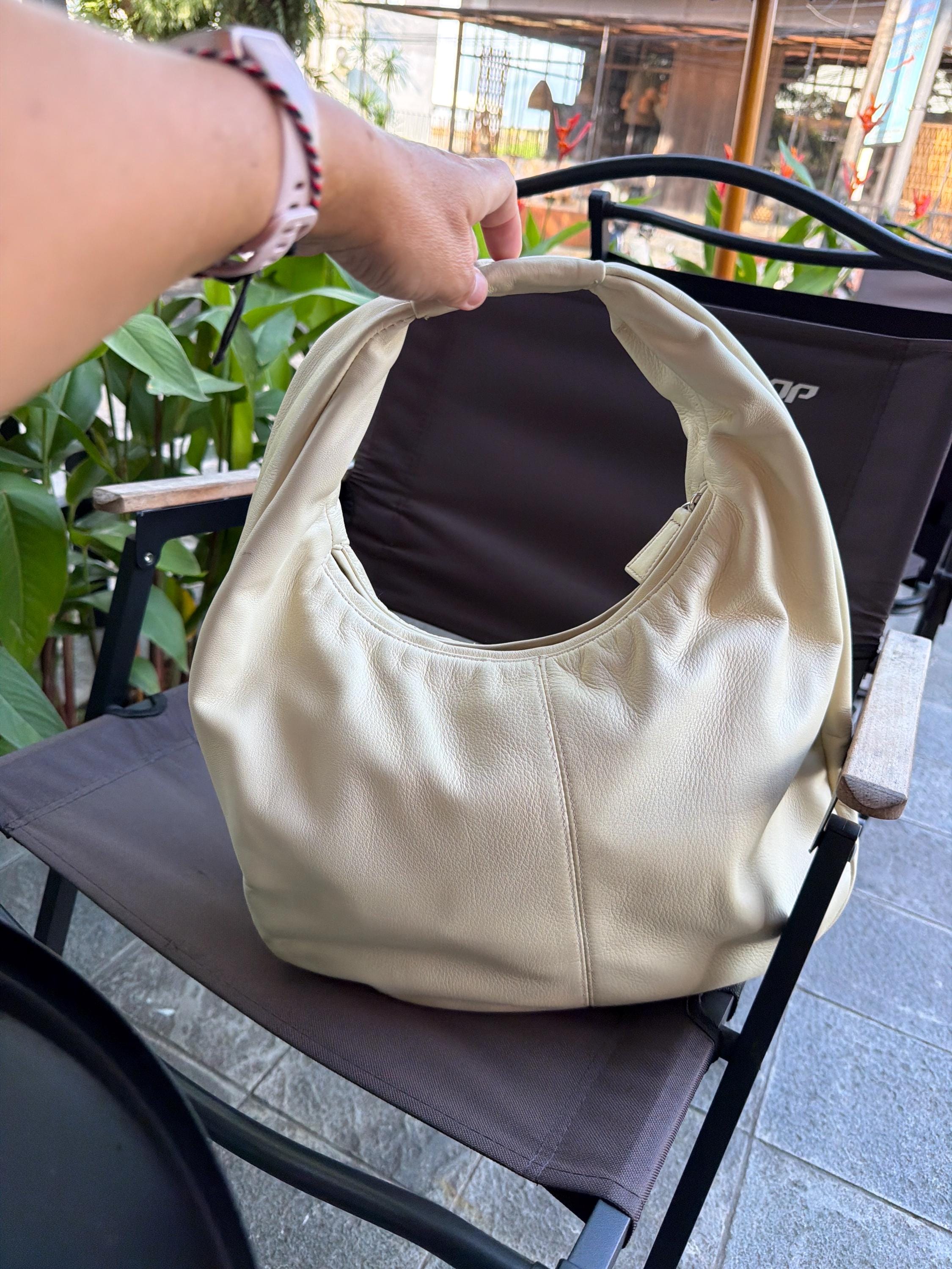 Small Soft Hobo Classy Sport Woman Bag | Purse Genuine Lamb Skin | Hansmade bags | Butter Yellow Elegant Leather Designer Soft Bag