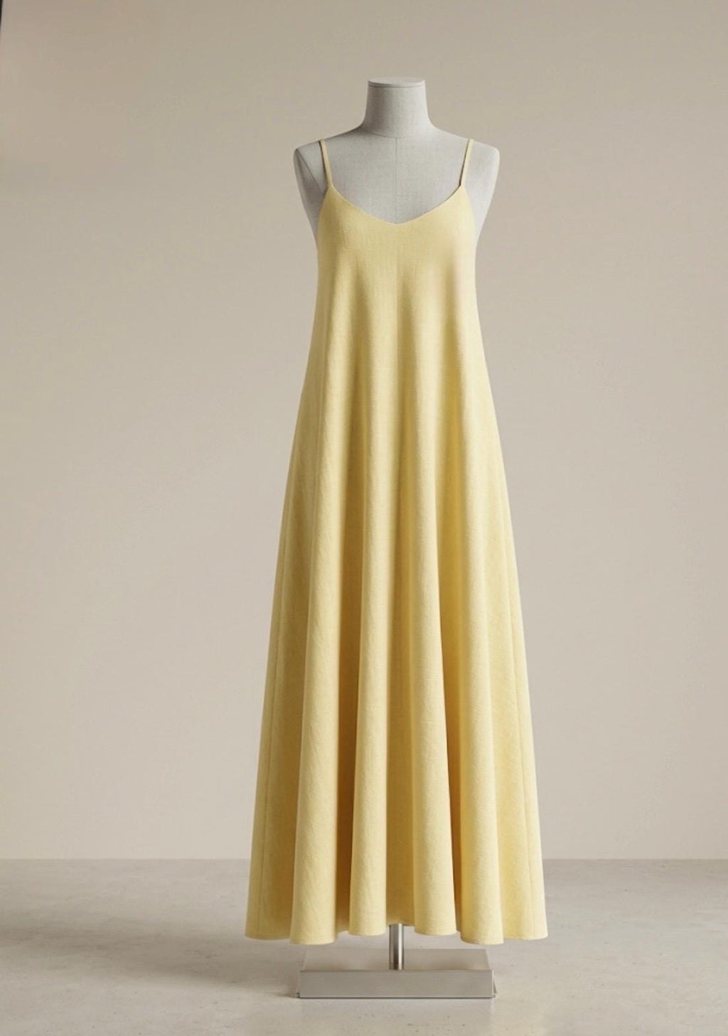 Butter Yellow Linen Maxi Dress, Backless Linen Dress, Loose Fit Summer Dress, Beach to Dinner Dress, Open Back Vacation Dress