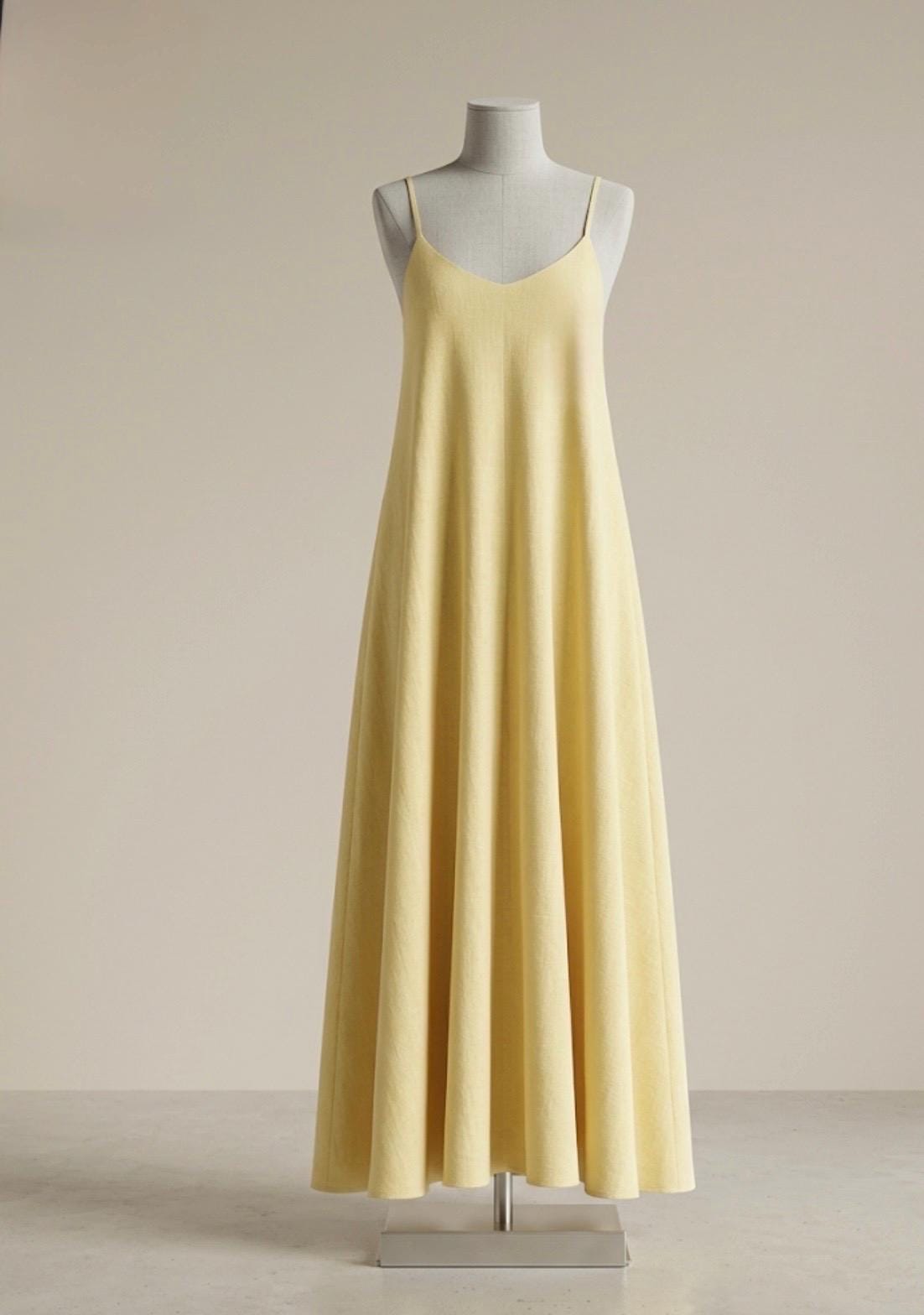 Butter Yellow Linen Maxi Dress, Backless Linen Dress, Loose Fit Summer Dress, Beach to Dinner Dress, Open Back Vacation Dress