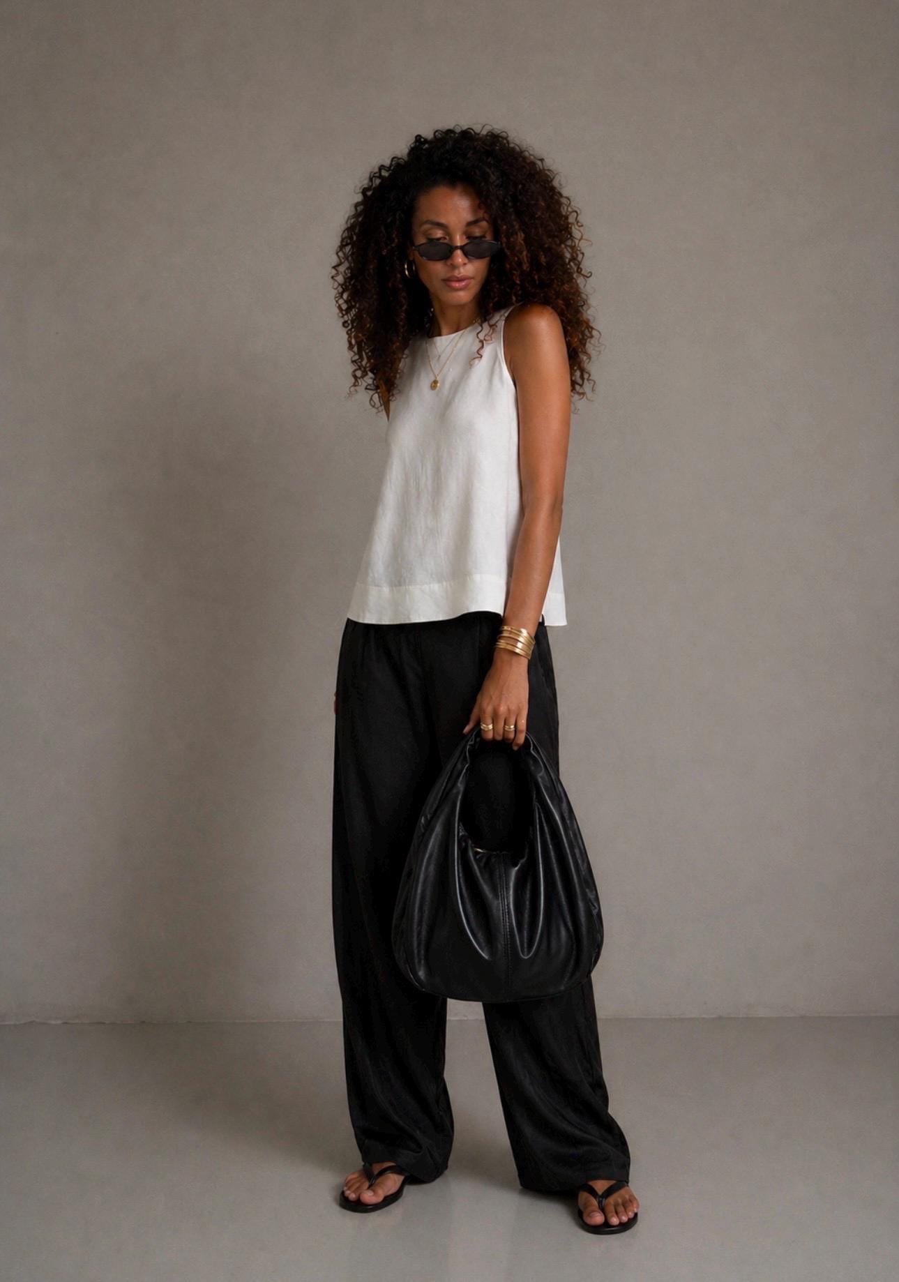 Small Soft Hobo Classy Sport Woman Bag | Purse Genuine Lamb Skin | Hansmade bags | Black Elegant Leather Designer Soft Bag